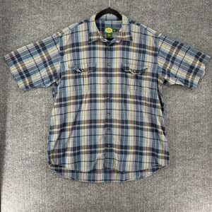 Vintage Cabela's short sleeve shirt plaid button up workwear outdoor mens XLT